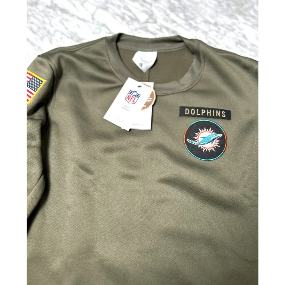 Nike Miami Dolphins Salute Service Sideline Therma Fit Pullover IH5854 Men's XL
